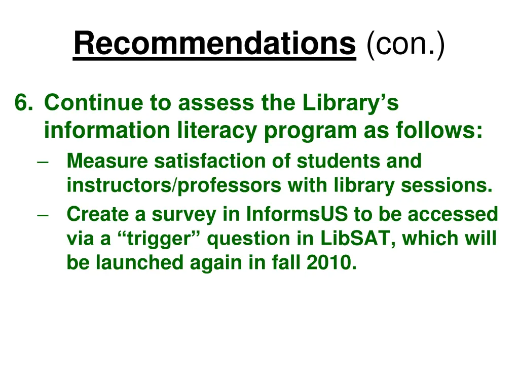 recommendations con 2