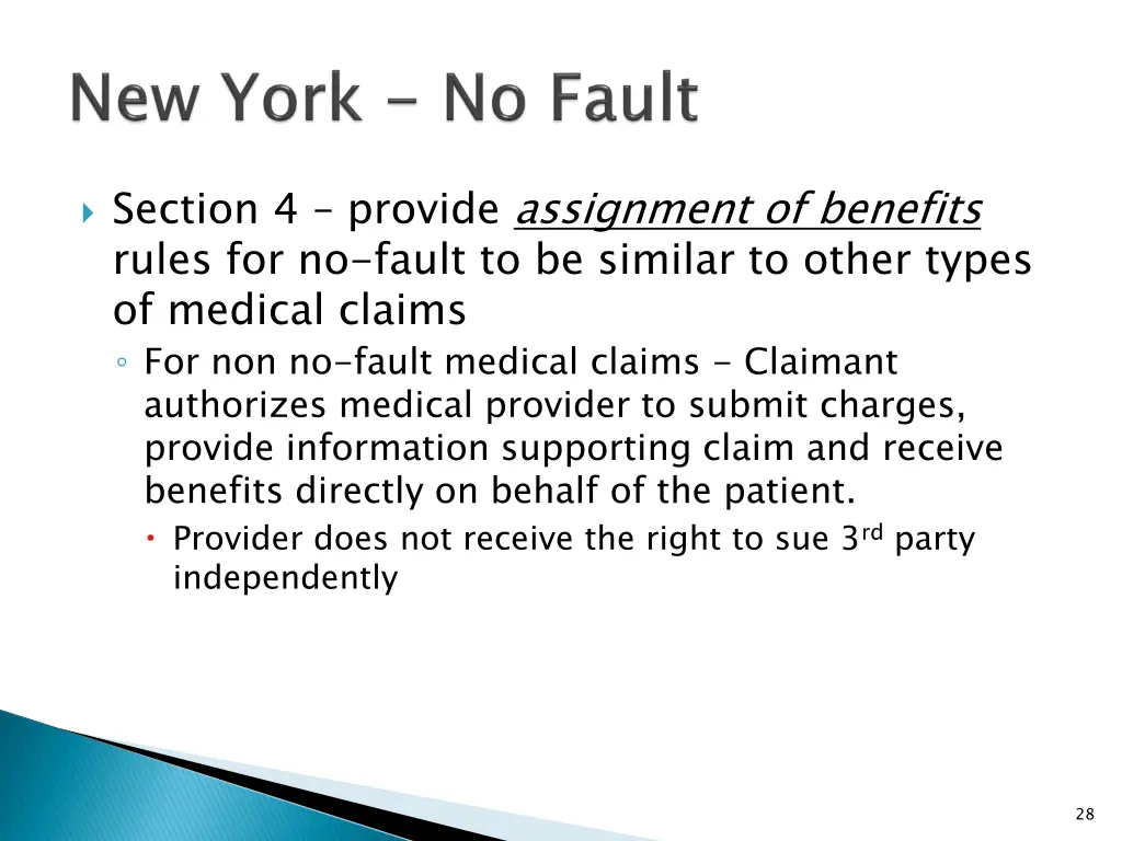 section 4 provide assignment of benefits rules
