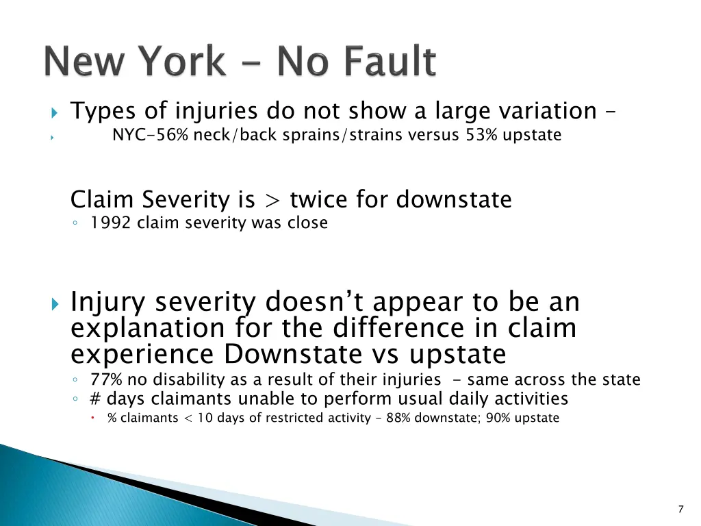 types of injuries do not show a large variation