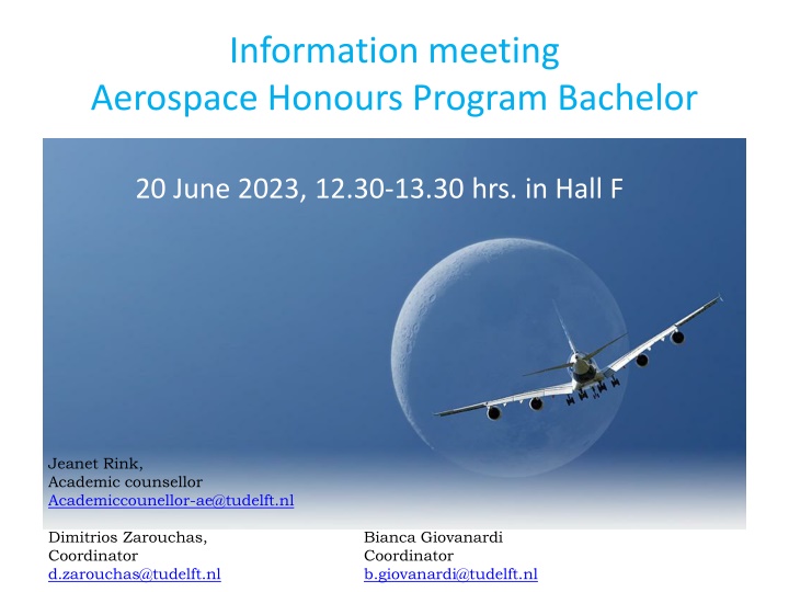 information meeting aerospace honours program