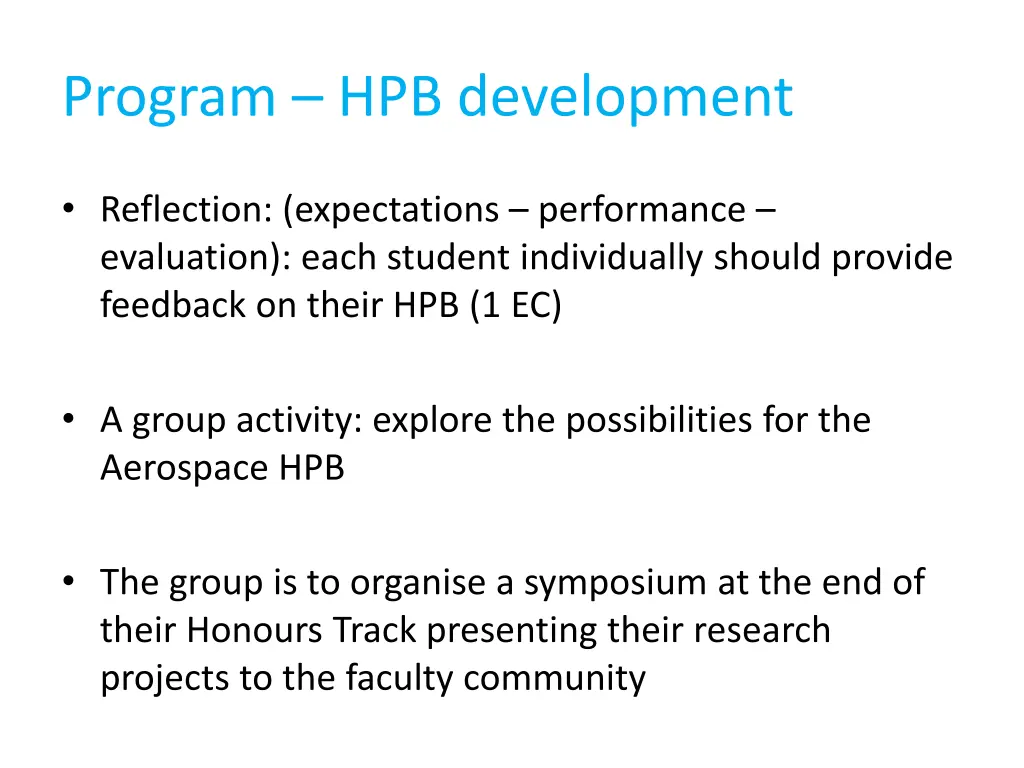 program hpb development