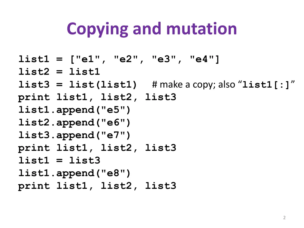 copying and mutation