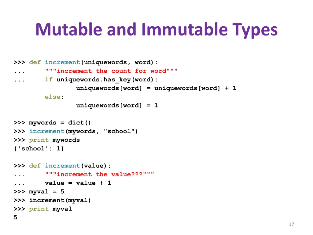 mutable and immutable types 1