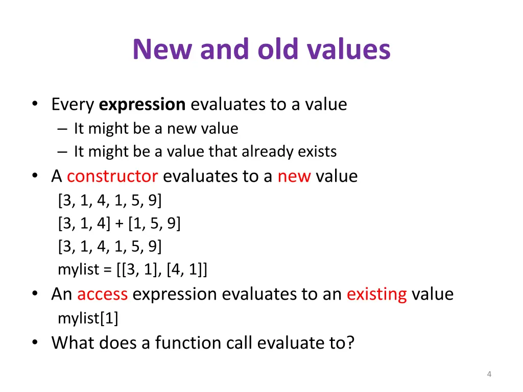 new and old values