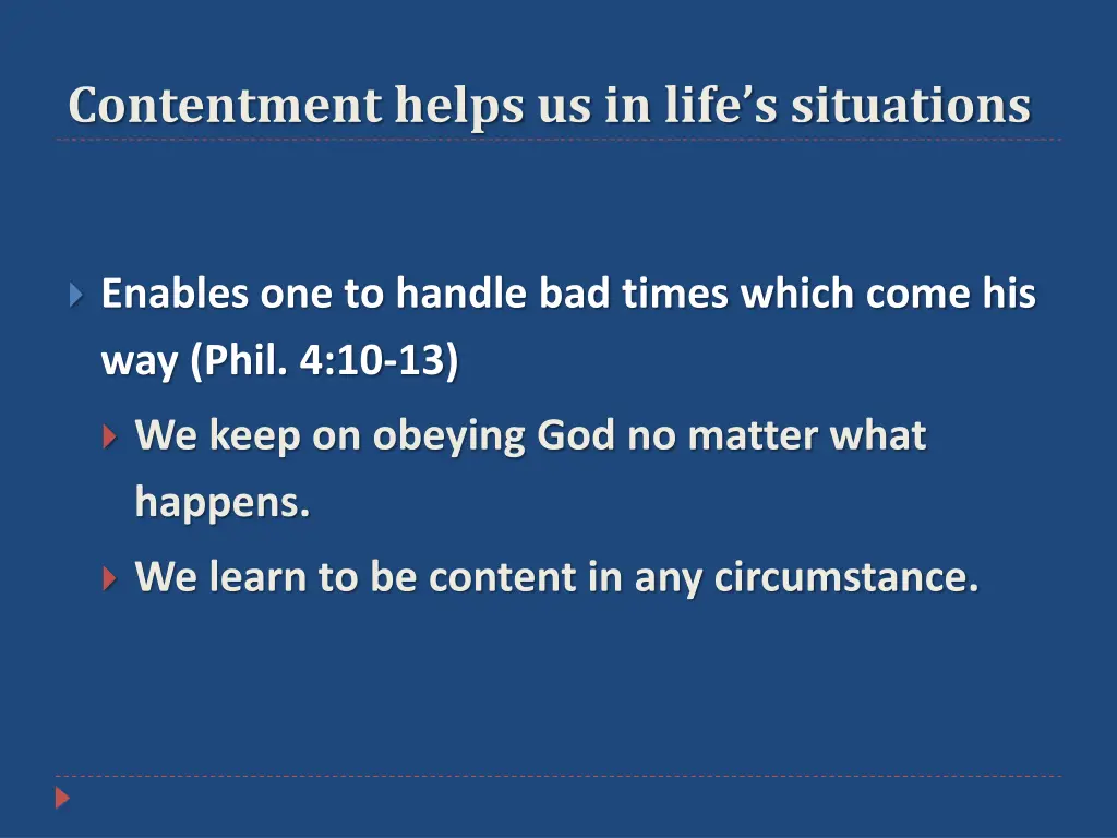 contentment helps us in life s situations