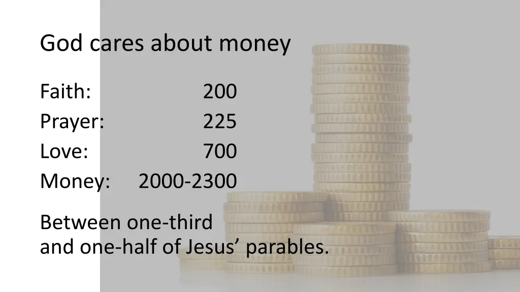 god cares about money
