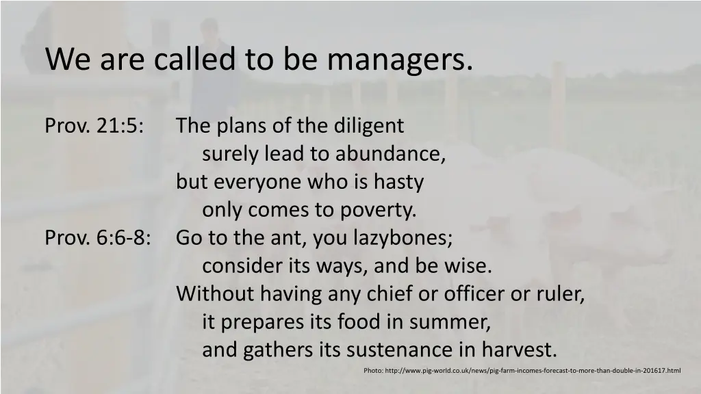 we are called to be managers 1