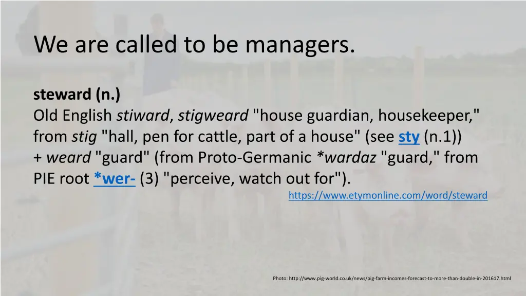we are called to be managers
