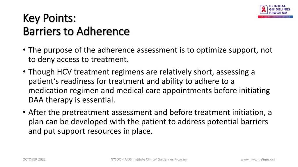 key points key points barriers to adherence