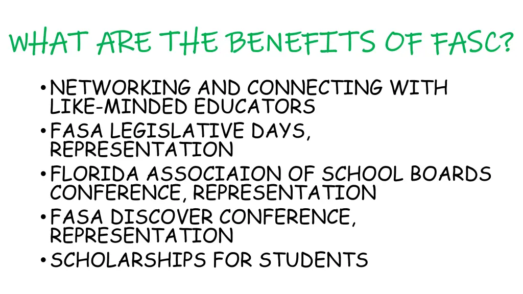 what are the benefits of fasc what
