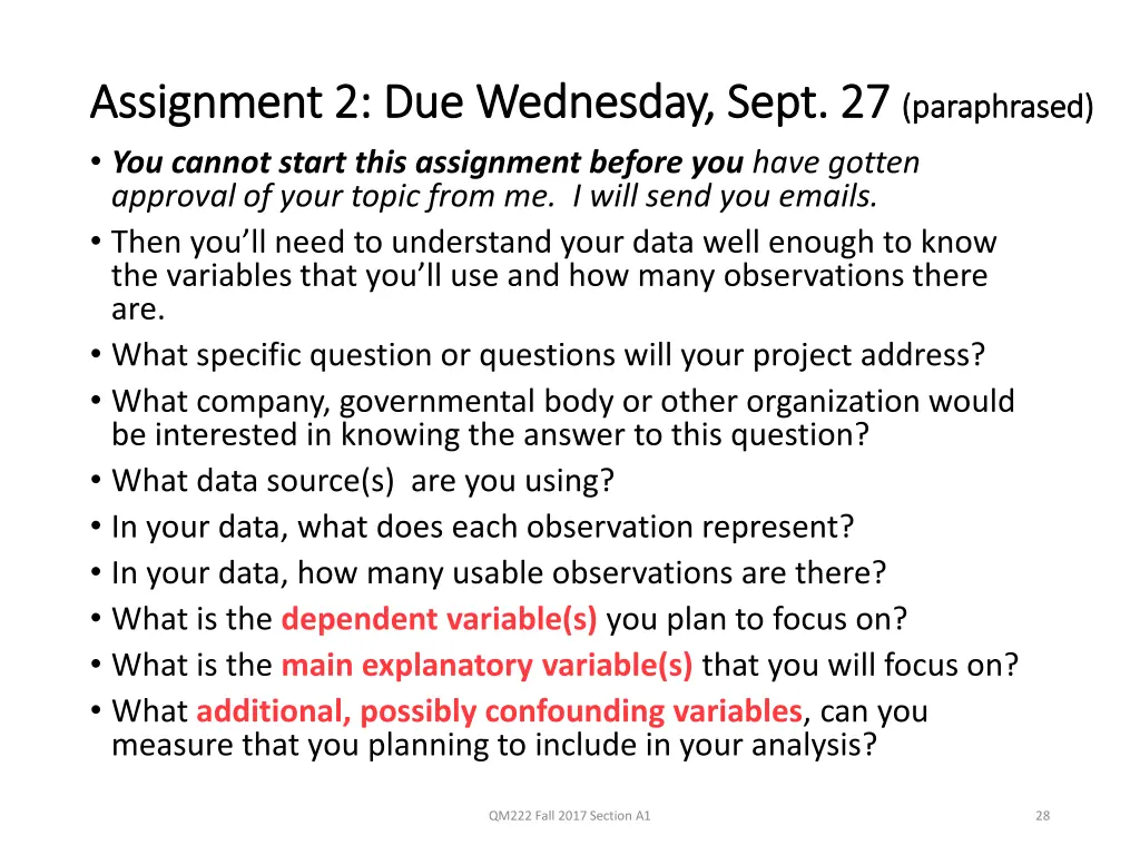 assignment 2 assignment 2 due wednesday sept