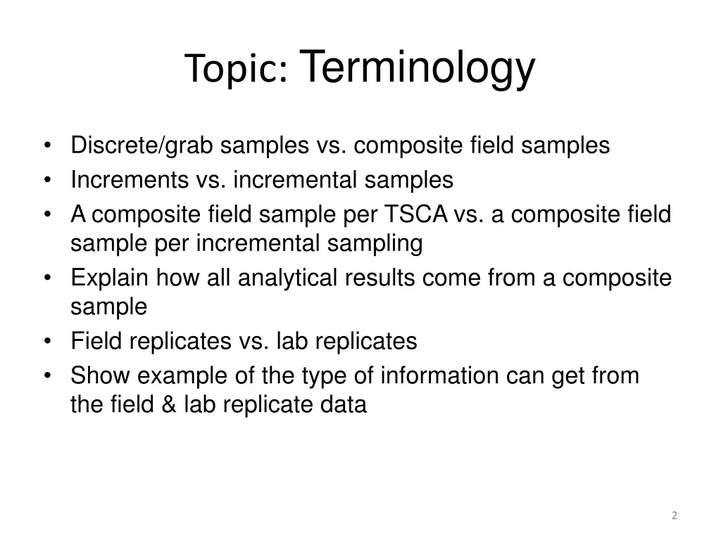 topic terminology
