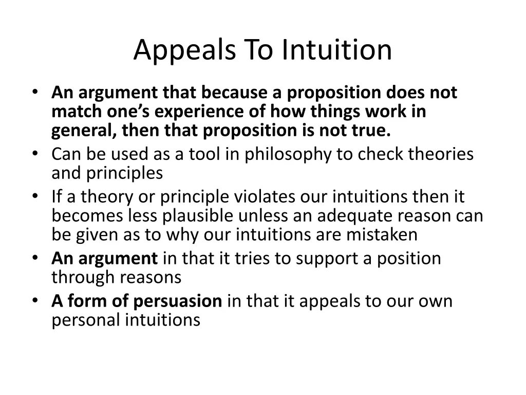 appeals to intuition