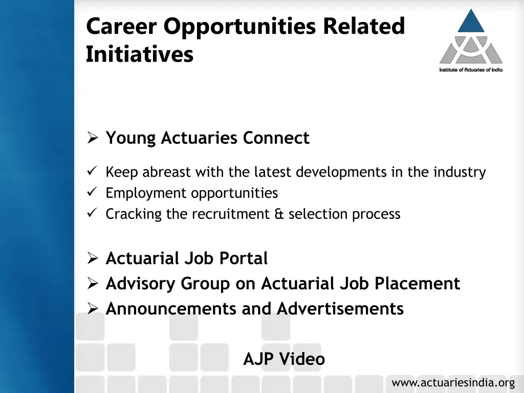 career opportunities related initiatives
