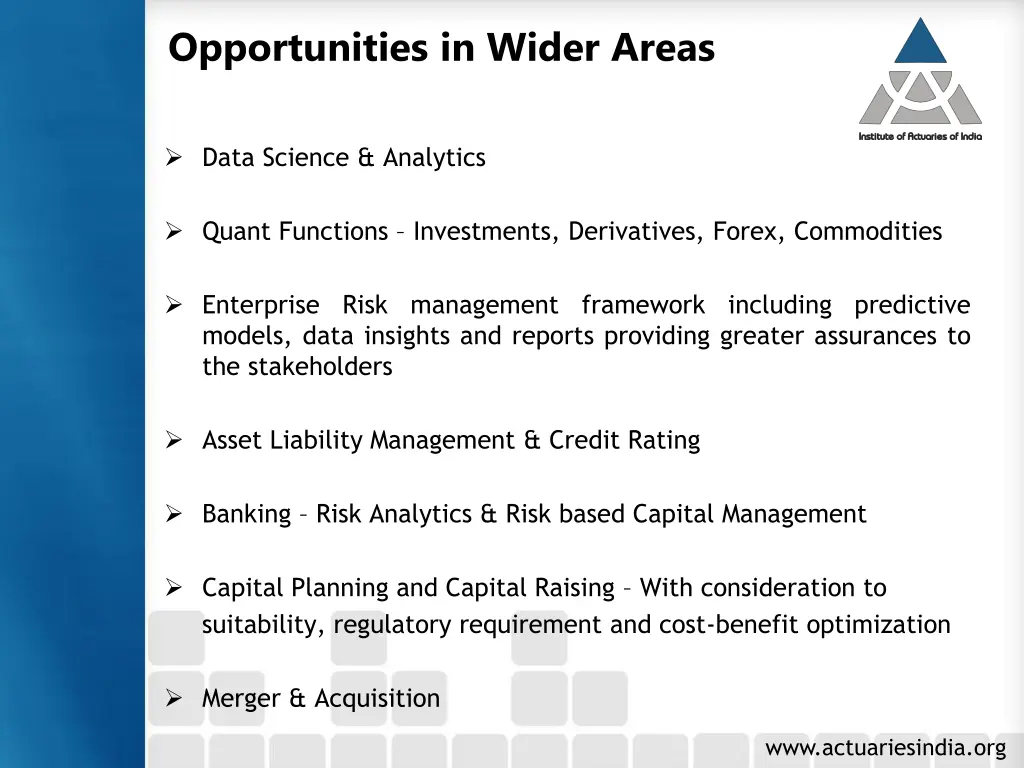 opportunities in wider areas