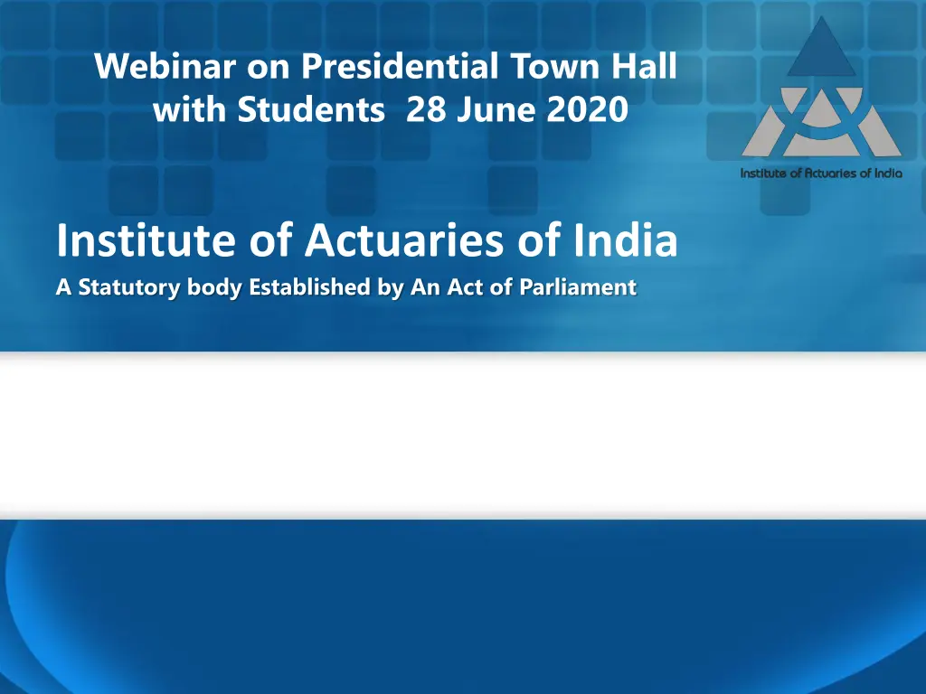 webinar on presidential town hall with students