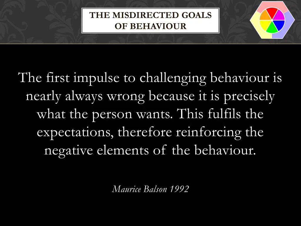 the misdirected goals of behaviour 2