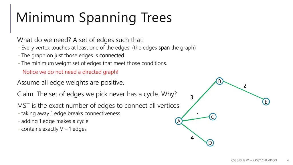 minimum spanning trees 1