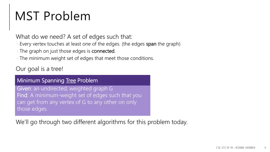 mst problem
