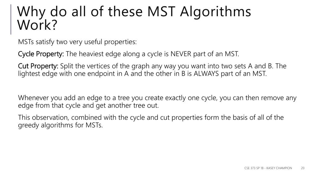 why do all of these mst algorithms work msts