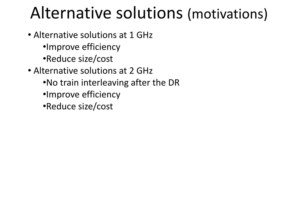 alternative solutions motivations