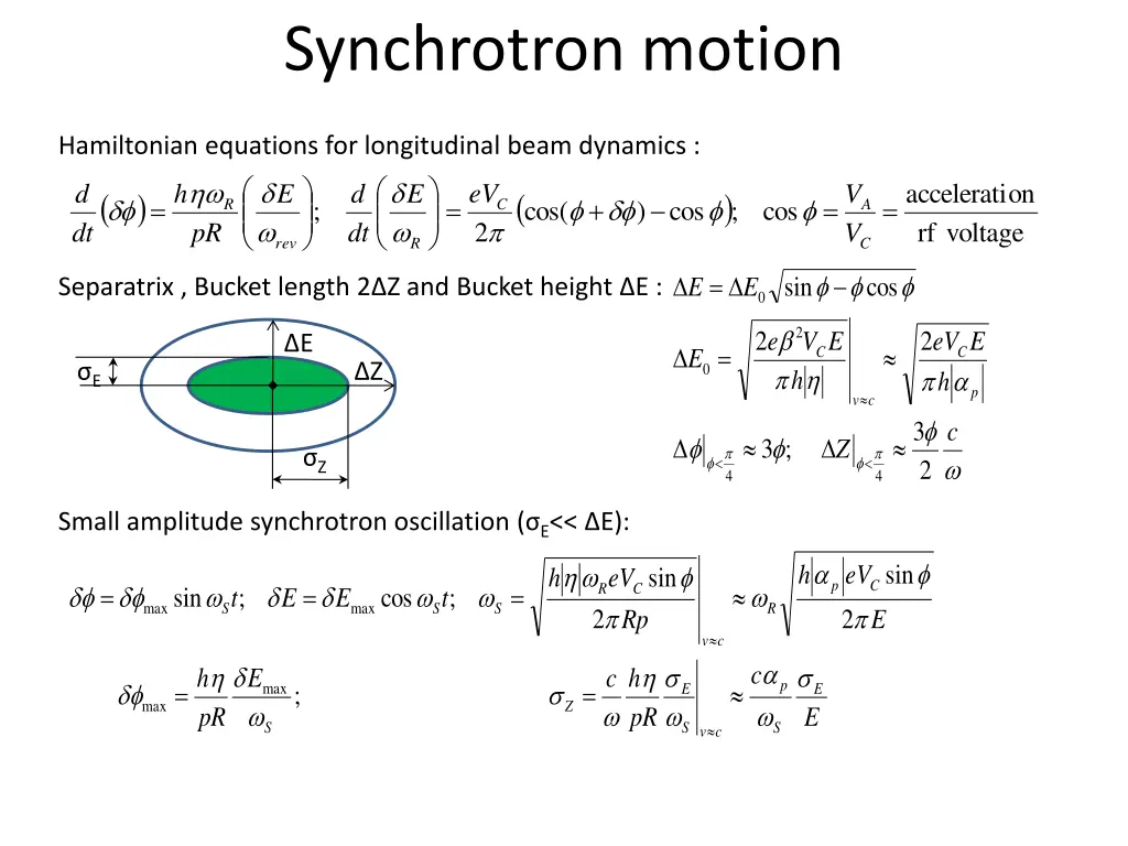 synchrotron motion