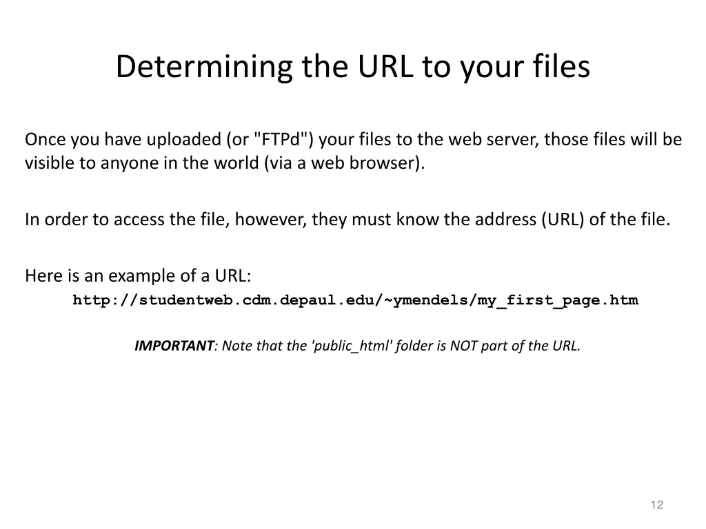determining the url to your files