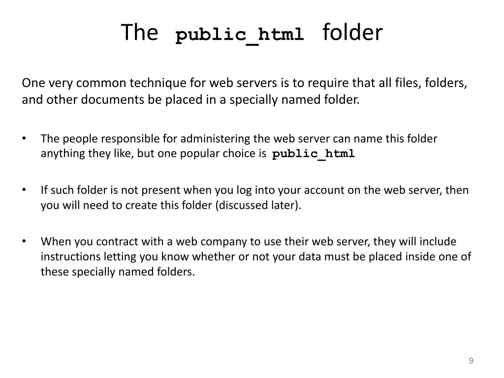the public html folder