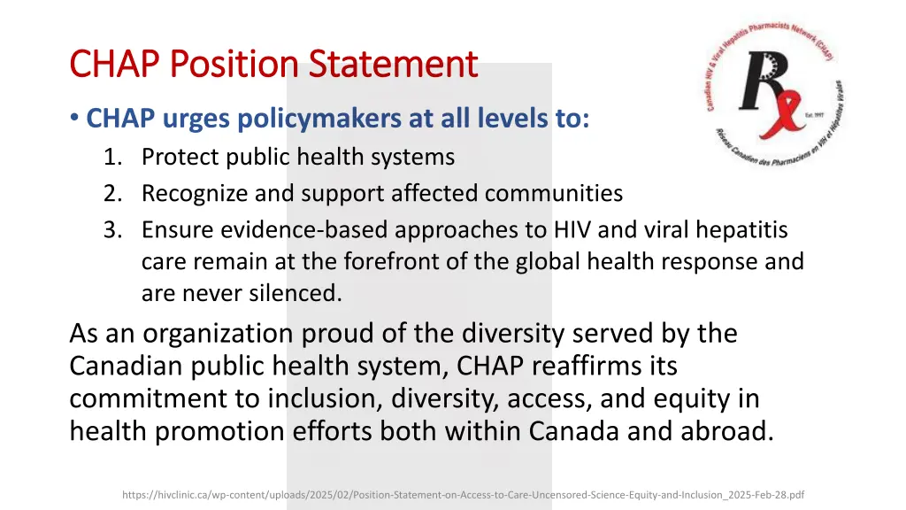 chap chap position statement position statement