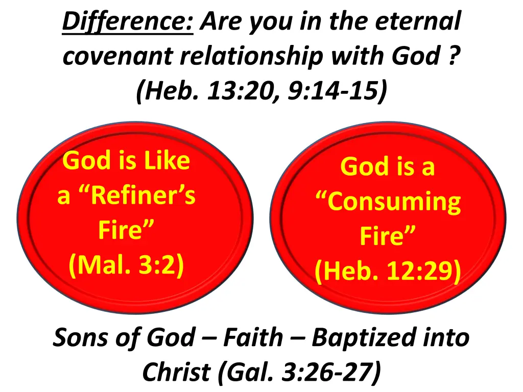 difference are you in the eternal covenant 1