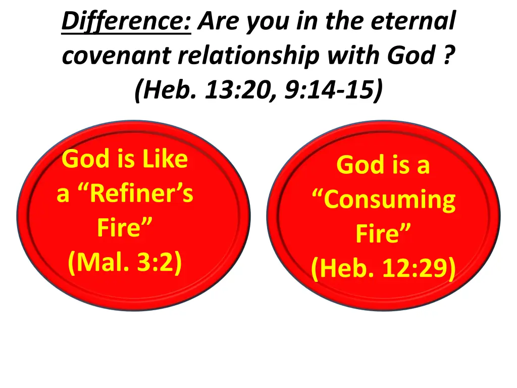 difference are you in the eternal covenant