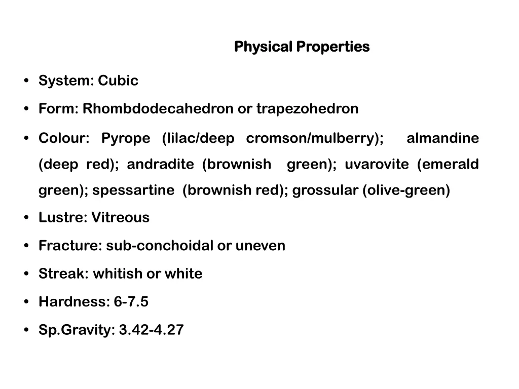 physical physical properties properties