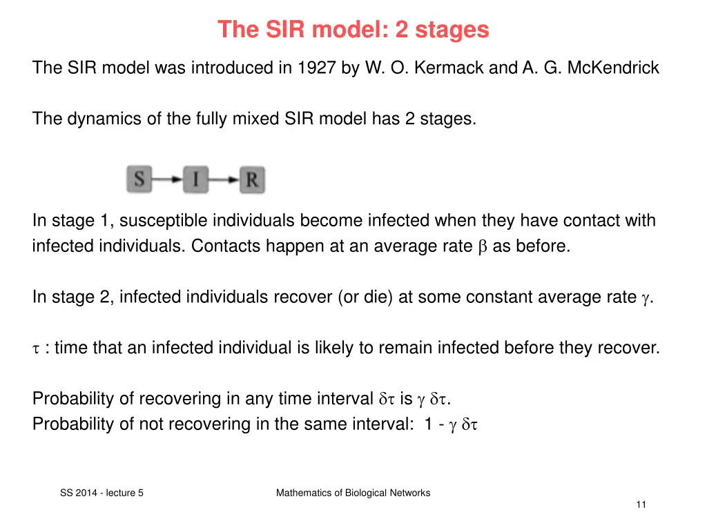 the sir model 2 stages