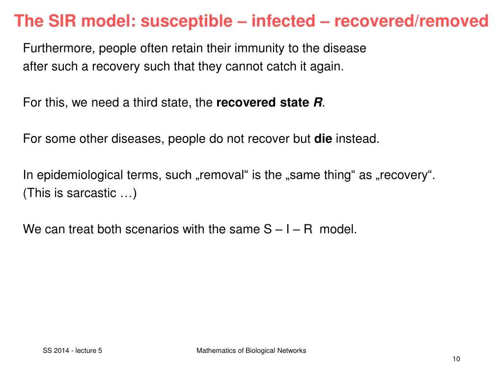 the sir model susceptible infected recovered 1