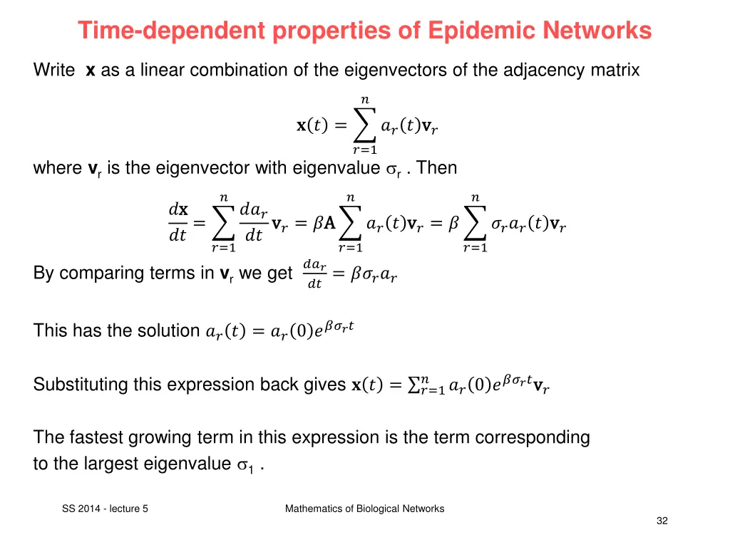 time dependent properties of epidemic networks 3
