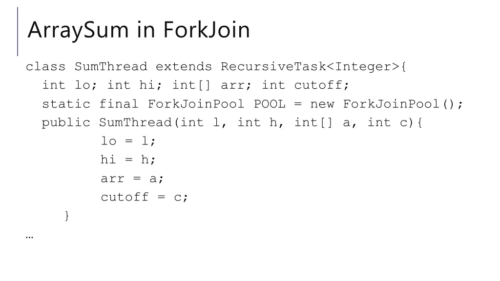 arraysum in forkjoin