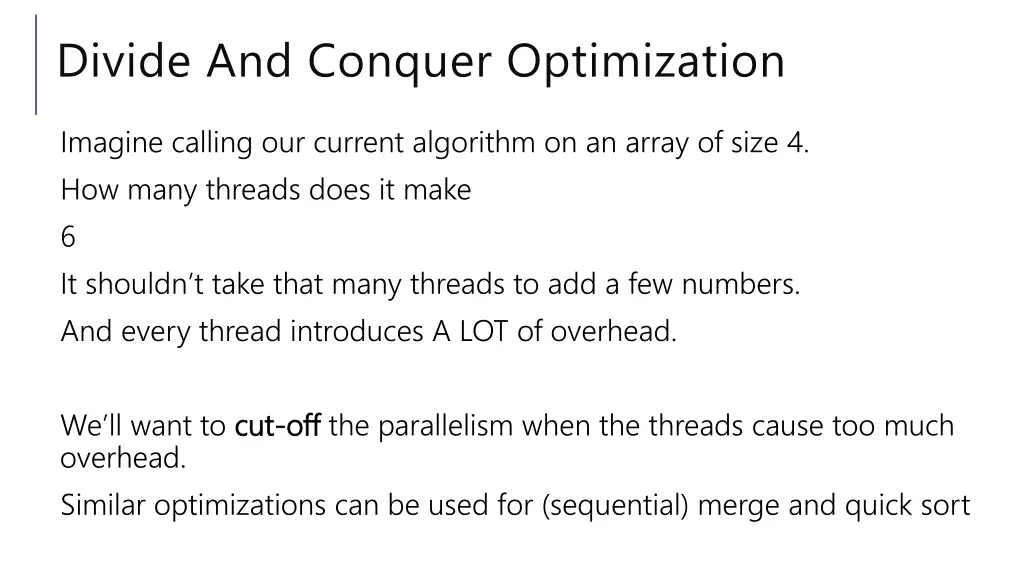 divide and conquer optimization