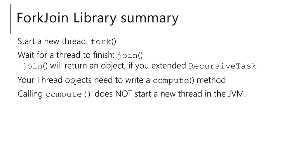 forkjoin library summary