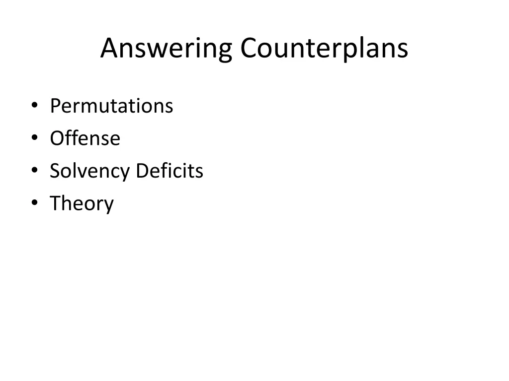 answering counterplans