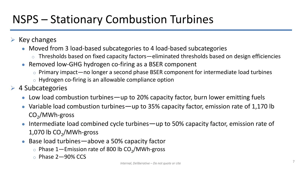 nsps stationary combustion turbines