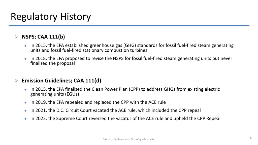 regulatory history