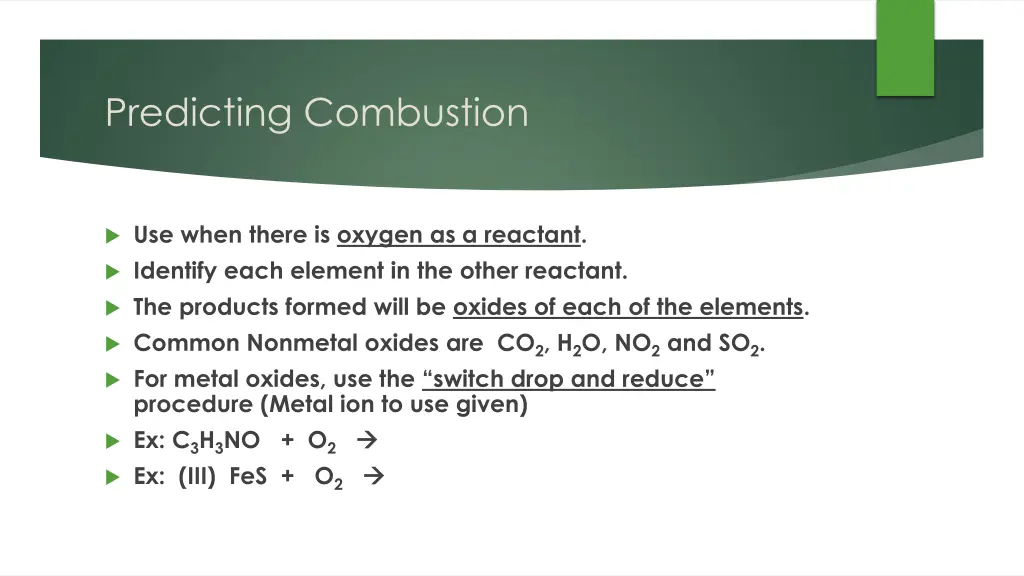 predicting combustion
