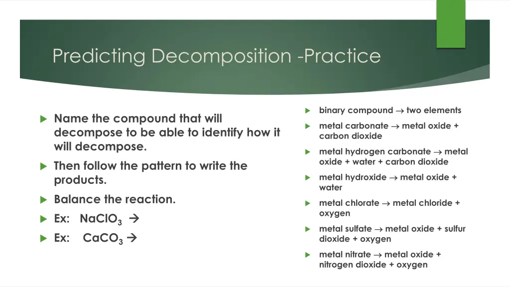 predicting decomposition practice