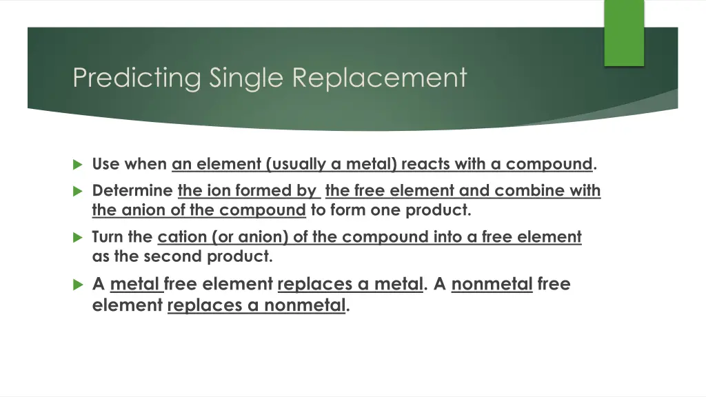 predicting single replacement