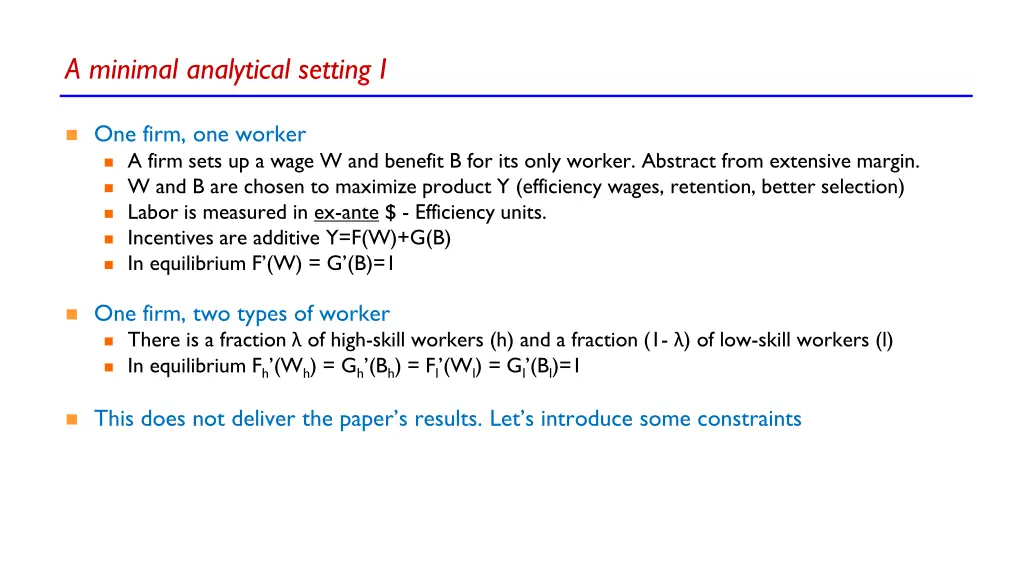 a minimal analytical setting i