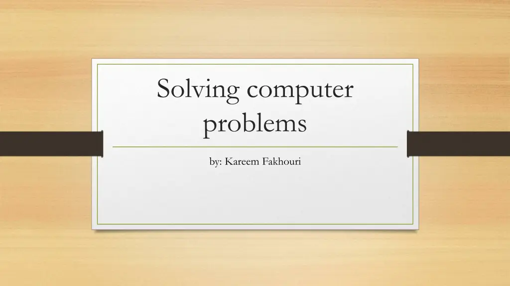 solving computer problems