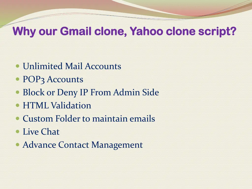 why our gmail clone yahoo clone script