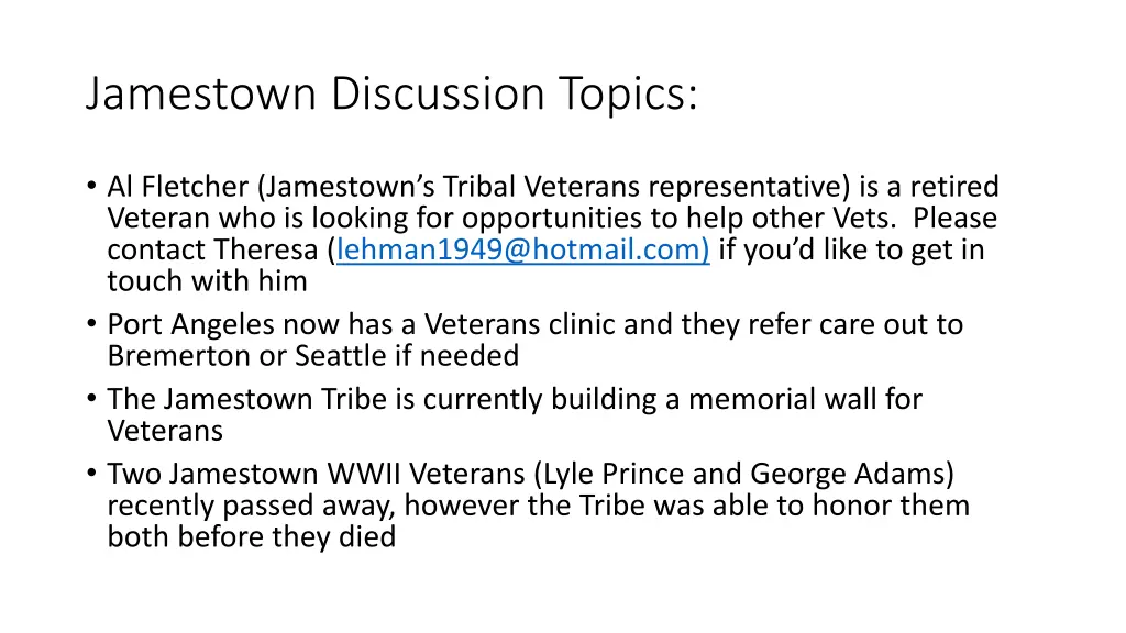 jamestown discussion topics