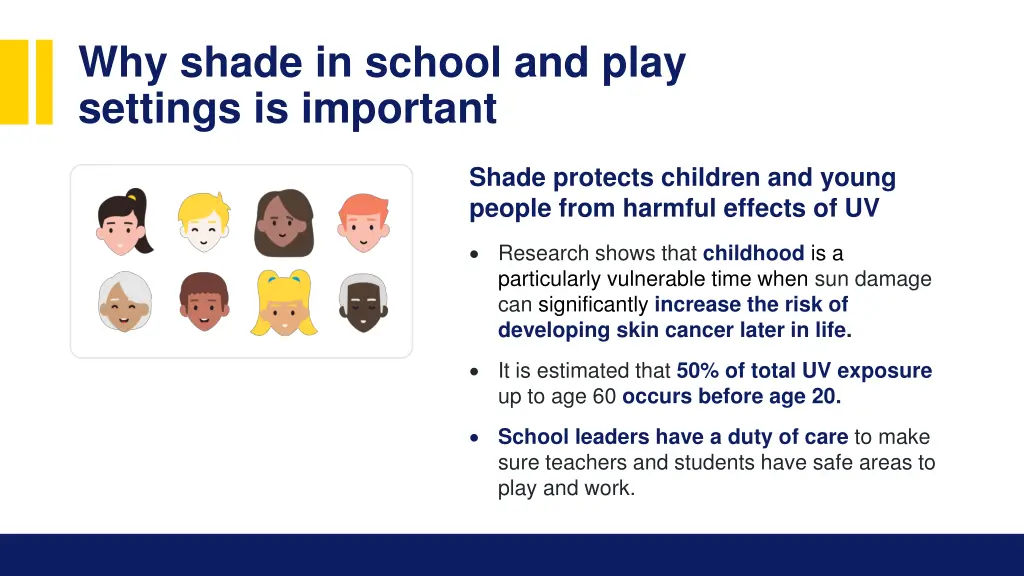 why shade in school and play settings is important