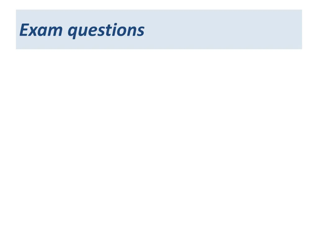 exam questions